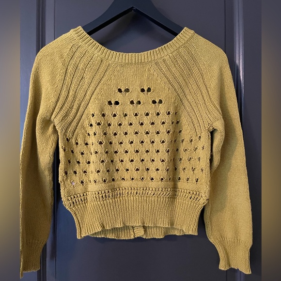 Hand knit cropped Women’s Anthropologie sweater - Picture 2 of 3